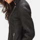 Orient Grain Quilted Black Leather Jacket